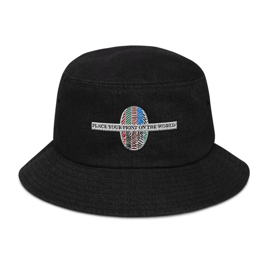 Place Your Print On The World Denim bucket hat