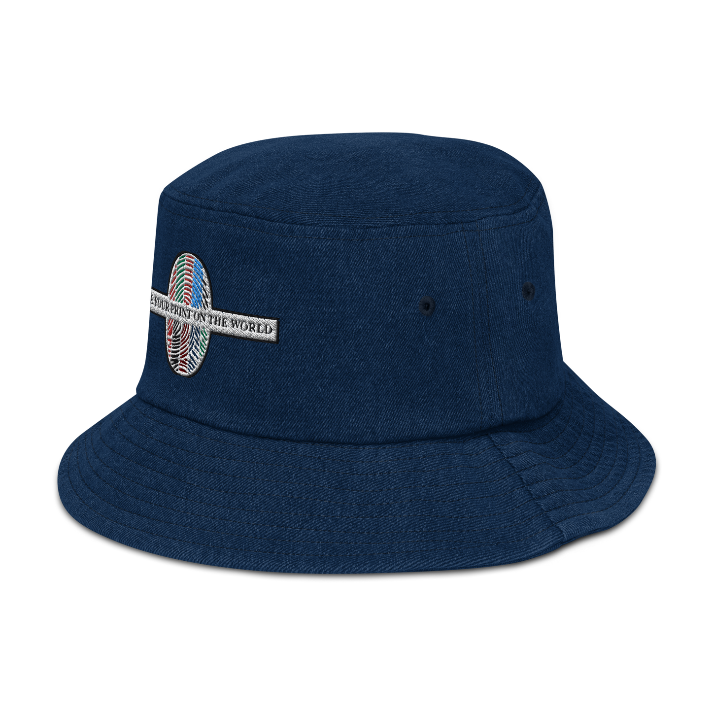 Place Your Print On The World Denim bucket hat