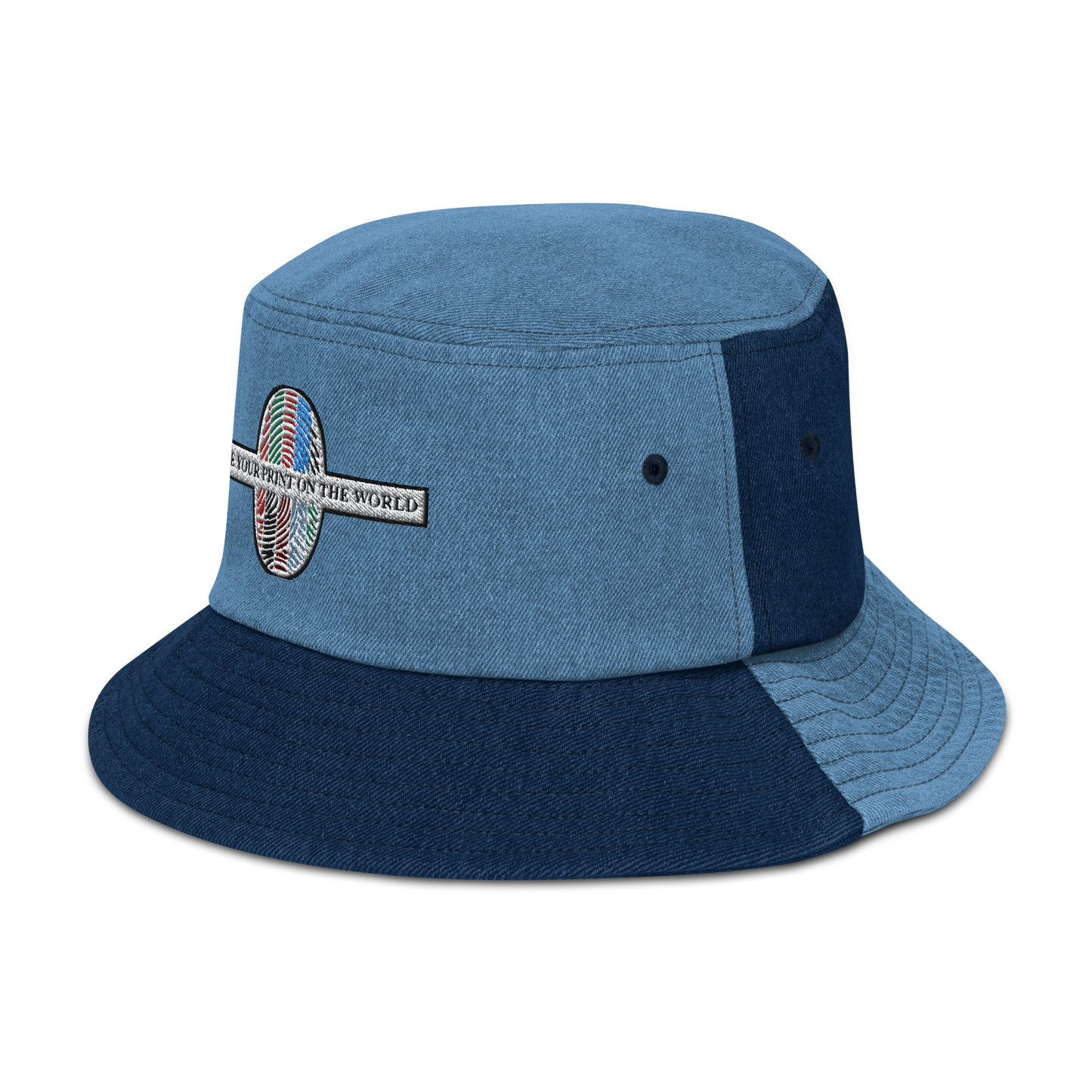 Place Your Print On The World Denim bucket hat