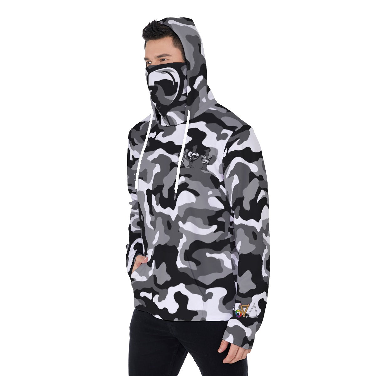 111 BLACK CAMO HOODIE with mask