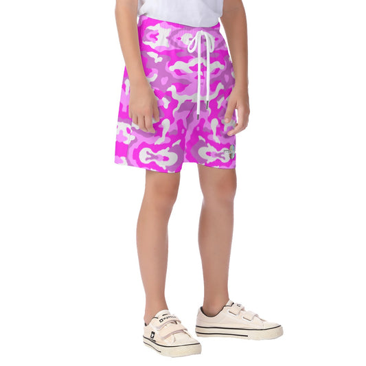 Kids Off The Block Camo Shorts (Pink)
