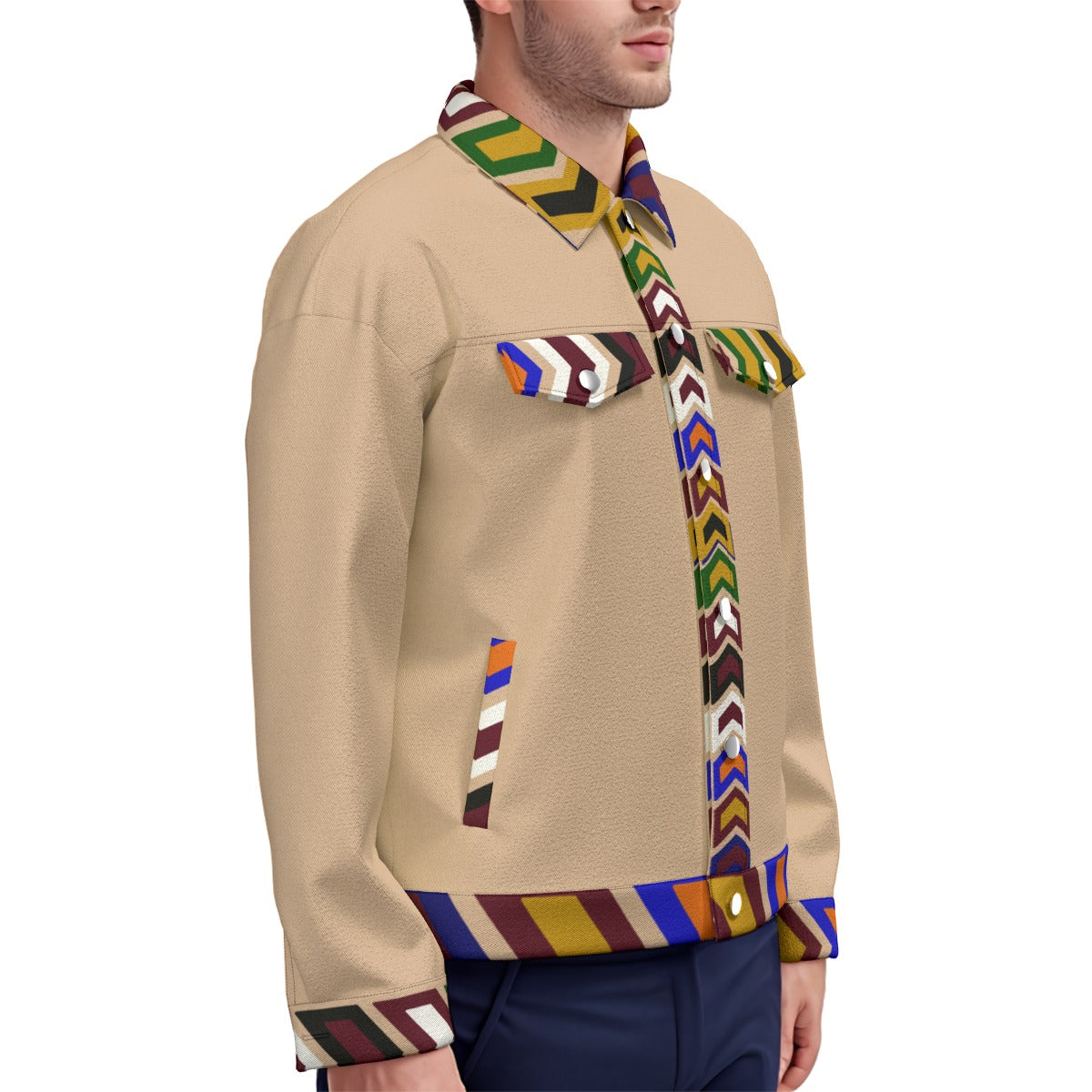 Place Your Print On The World Unisex Lapel Jacket