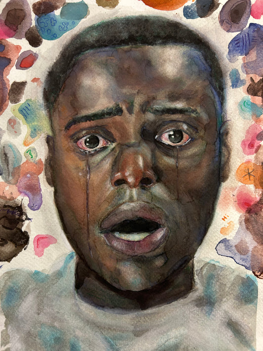 Portrait of Daniel Kaluuya in  By Shako‘Get Out’ 9x12 Watercolor 2026
