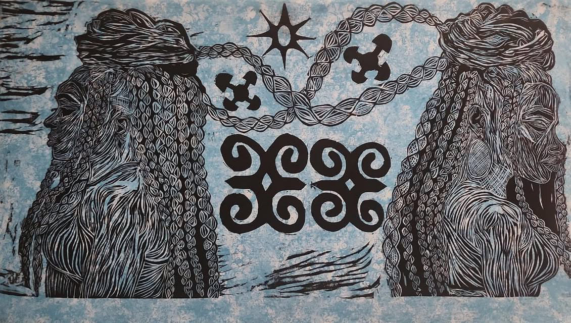 "The Honored Ones" Vol. 1 By Isaiah Fallon Wood Block Relief Print 2x4