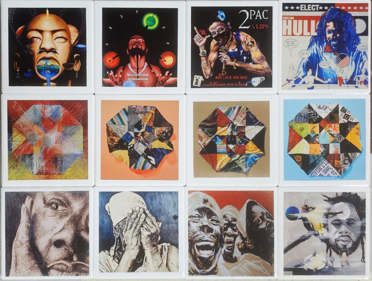 "Deepressionist coasters" . (Set of 12) By: Overstreet Ducasse