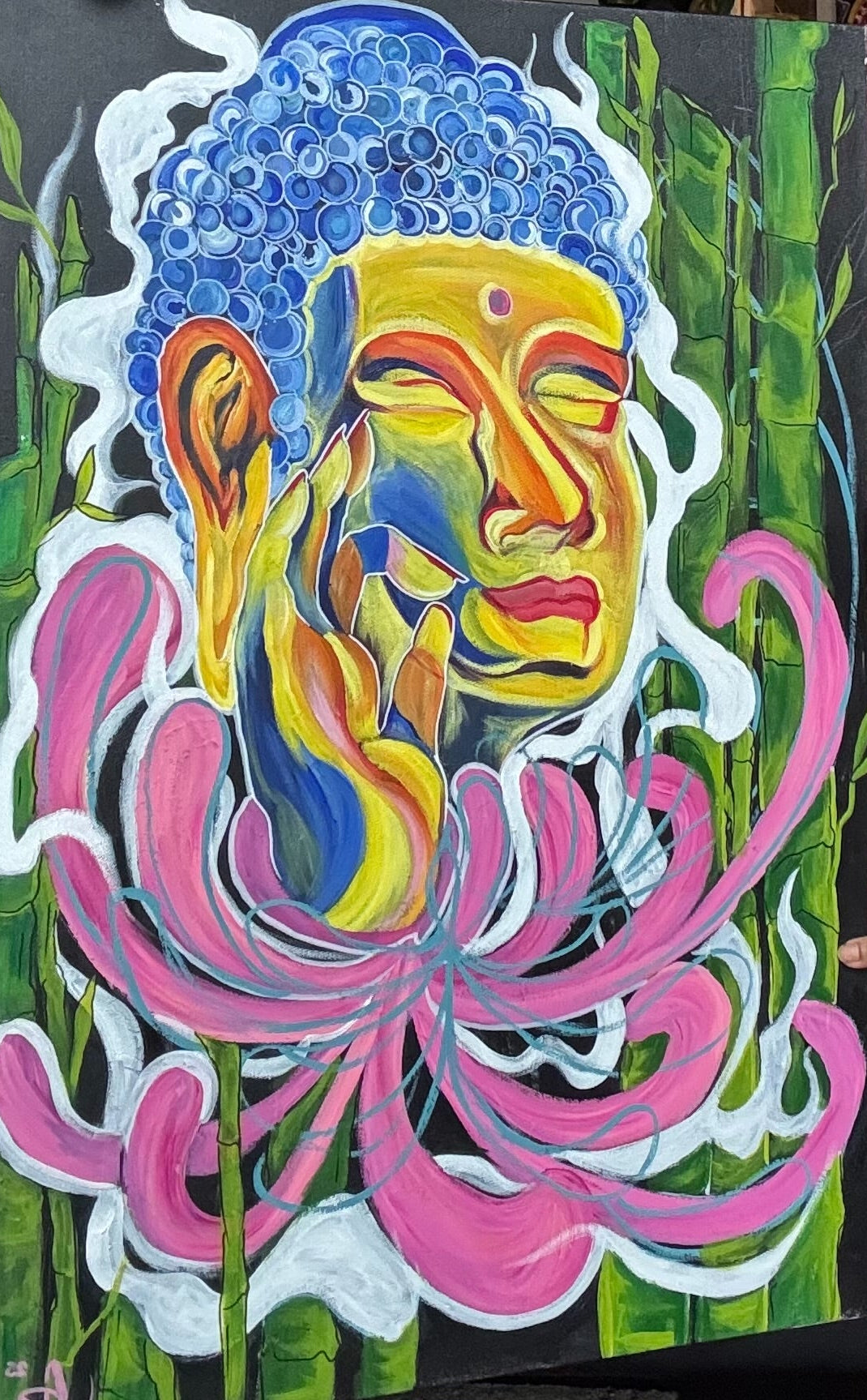"Colors in Bloom” - acrylic on canvas 25’ By Gabi Burges