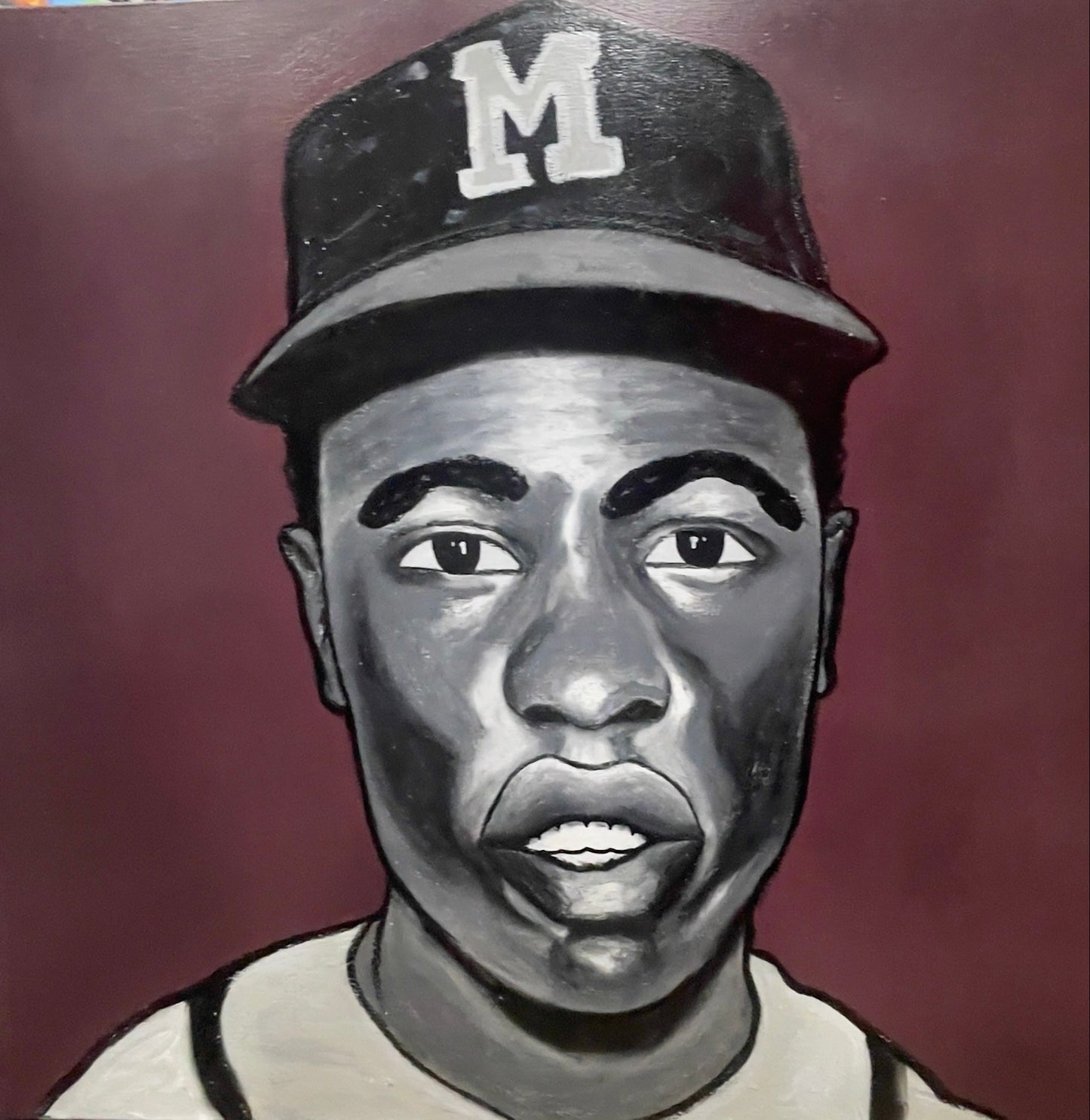 'Hank Aaron ' 30 X 30 By Victor 'Metamorphvic' Alexander