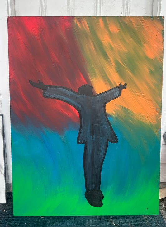 The Weight of Surrender Acrylic on canvas By Shawn Wolf Abrams Jr