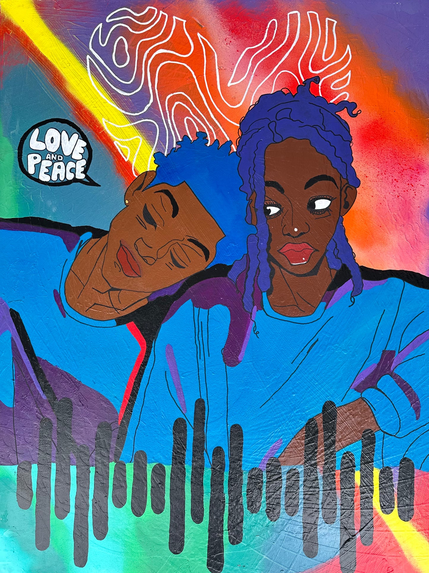 Love & Peace Canvas Art By Shawn 'Wolf' Abrams (Auction)