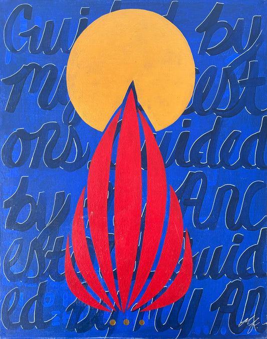 Blue with Red Wing  By Myah 'MyahnArt' Freeman 2026 Acrylic on canvas  16x20