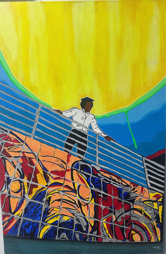 "Mind On Millions" By Shawn 'Wolf' Abrams 24x36 Acrylic on Canvas