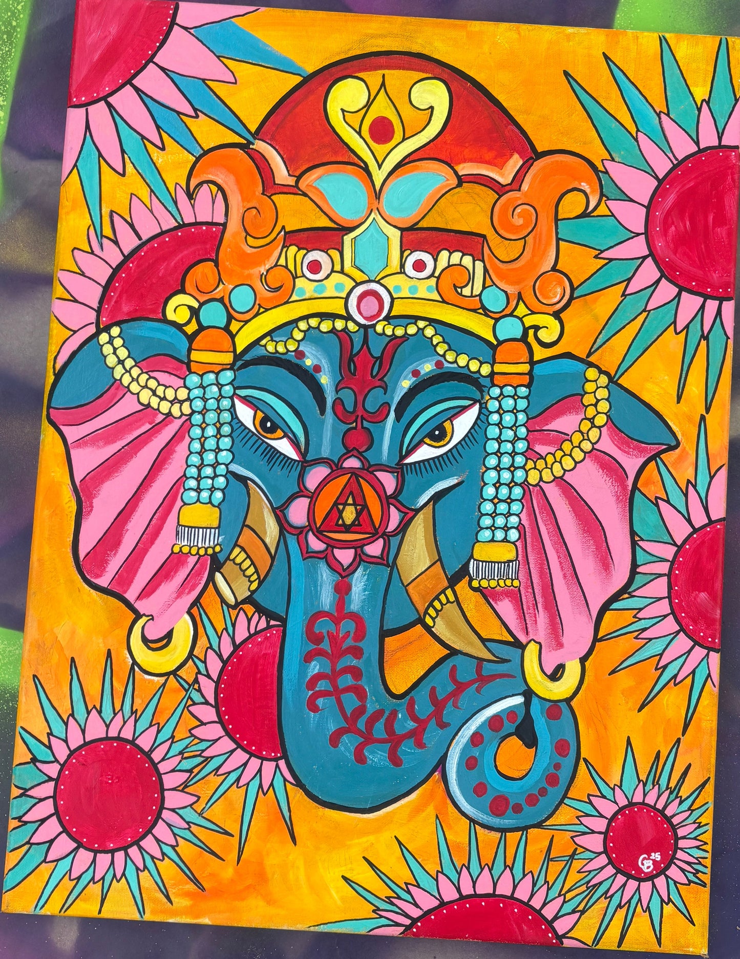 "Betrayed beauty” 18x24  acrylic on wood panel 24’ By Gabi Burgess