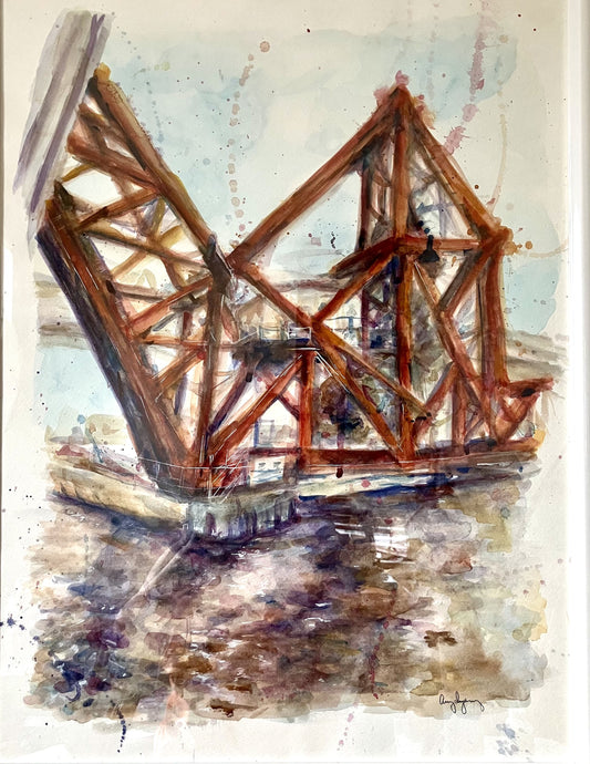 'Railway Bridge' By Amy Irizarry - Jacksonville Views Series $750 18"x24" Watercolor