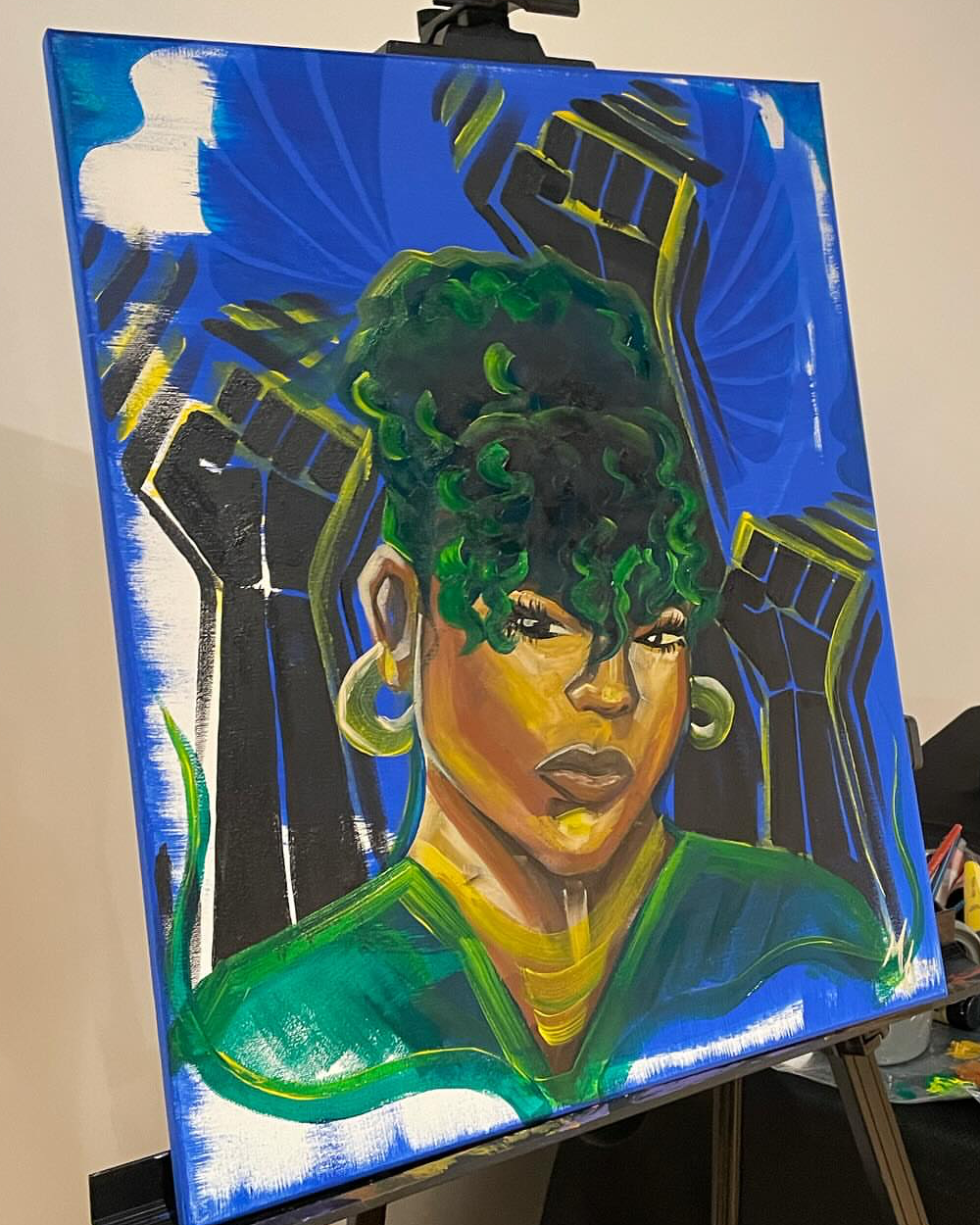 Untitled, 2024 By 'Myah Freeman' Acrylic on canvas 16” x 20”