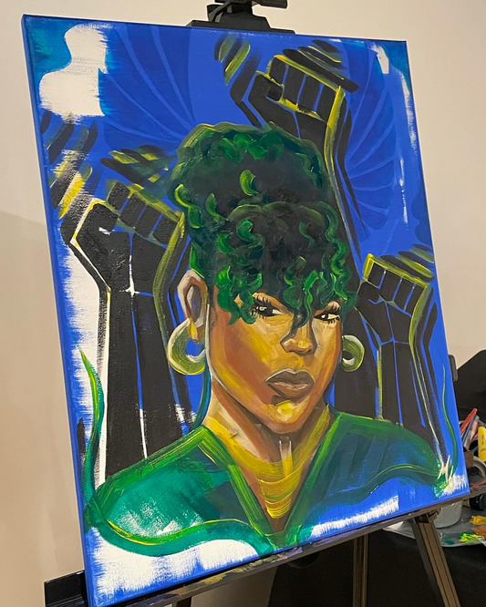 Untitled, 2024 By 'Myah Freeman' Acrylic on canvas 16” x 20”