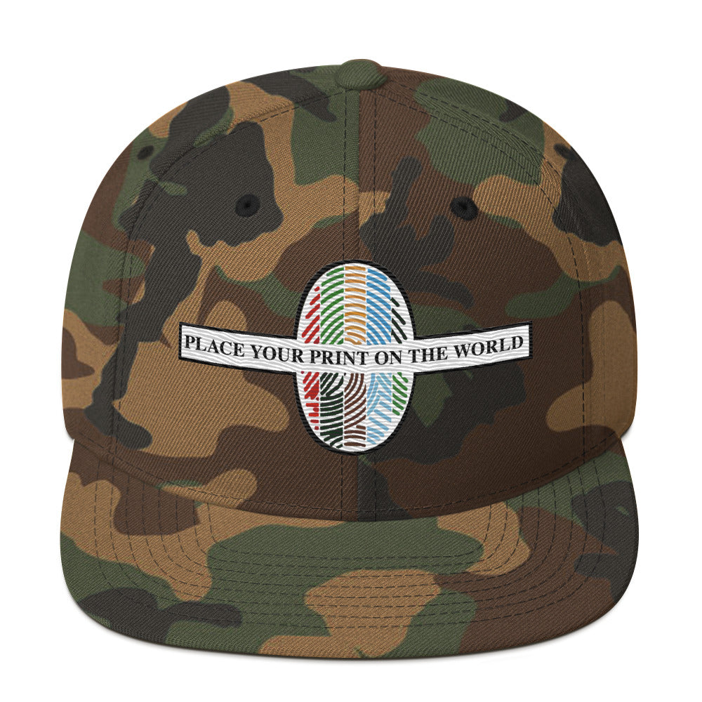 Place Your Print On The World Snapback Hat