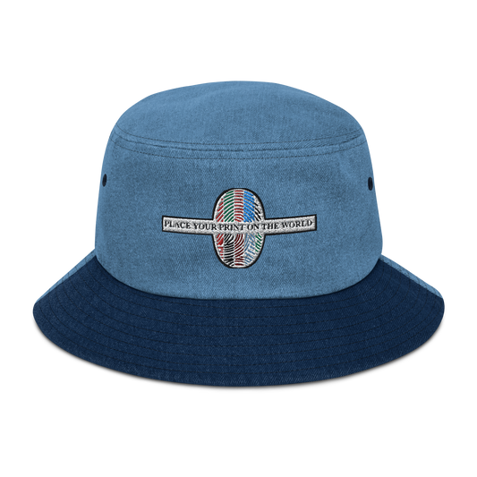 Place Your Print On The World Denim bucket hat