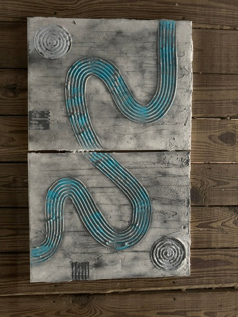 “Blue Wave” Mixed media By Maya Matheison