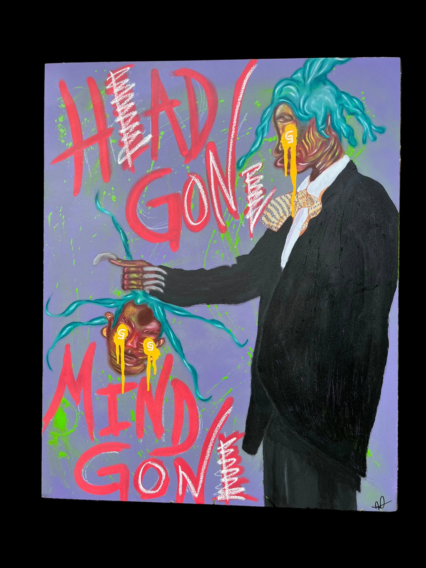 "Unattached”,  mixed media, 24x30 By: Ashley "Grody" Alberta