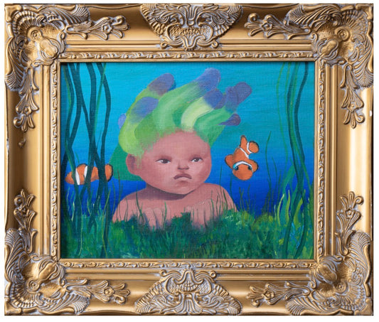 'Seeker' By Amel 'Beandoodle' Dockery 10 x 12in oil on panel (framed) 2023