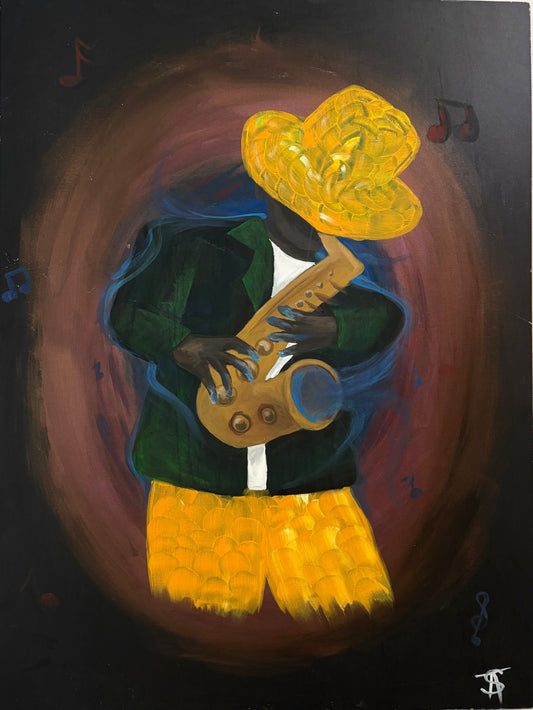 "Giving Me The Blues" 48 x 36 Painting: By Tierra Scott Tee