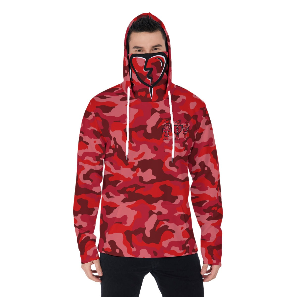 111 RED CAMO Hoodie With Mask