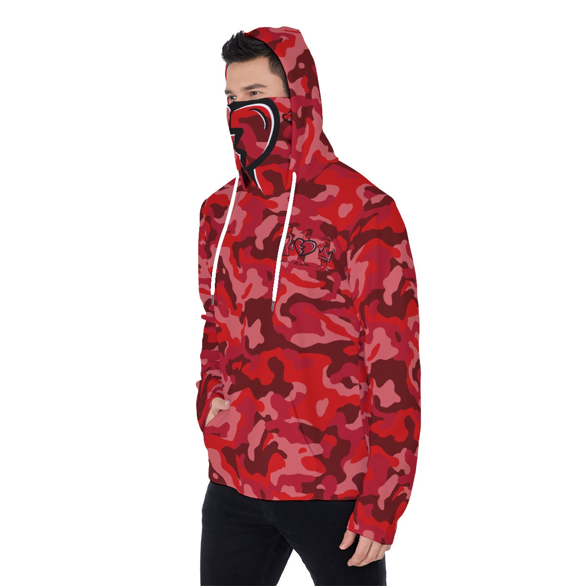 111 RED CAMO Hoodie With Mask