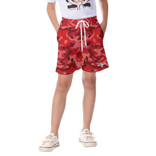 Kids Off The Block Camo Shorts (Red)