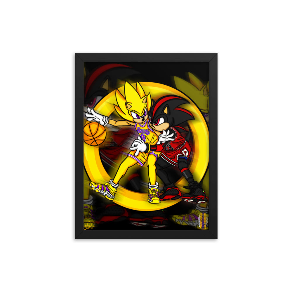 KOBE vs JORDAN Framed poster