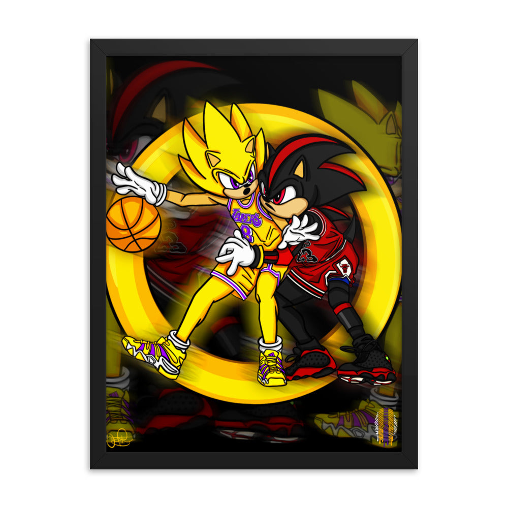 KOBE vs JORDAN Framed poster