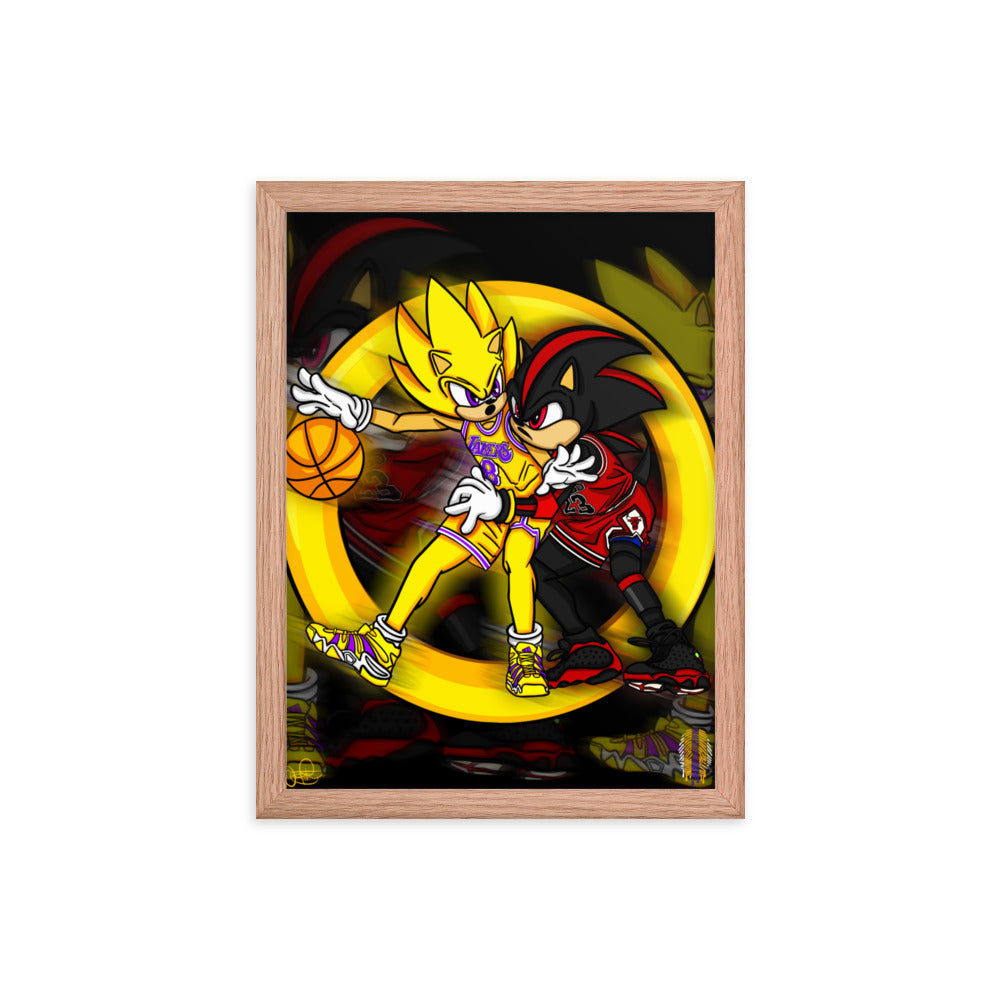 KOBE vs JORDAN Framed poster