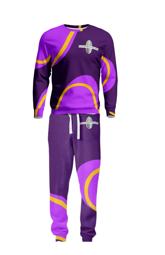 Place Your Print On The World Sweatsuits- Purple Thunder