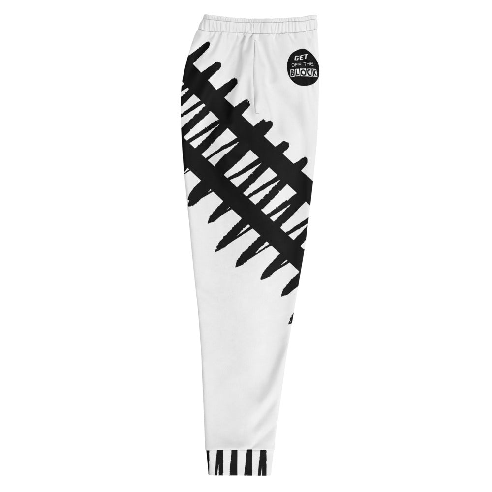Tracksuits Bottoms - White Joggers - GET OFF THE BLOCK 